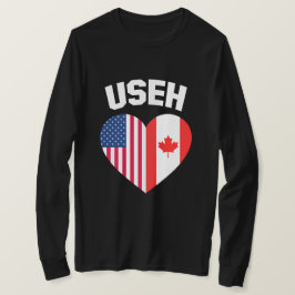 USEHアメリカカナダ国旗おもしろい(カナダ) Tシャツ
