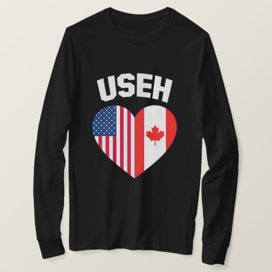 USEHアメリカカナダ国旗おもしろい(カナダ) Tシャツ (デザイン正面)