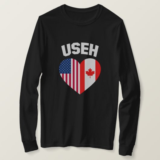 USEHアメリカカナダ国旗おもしろい(カナダ) Tシャツ (デザイン正面)