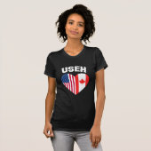 USEHアメリカカナダ国旗おもしろい（カナダ） Tシャツ (正面フル)