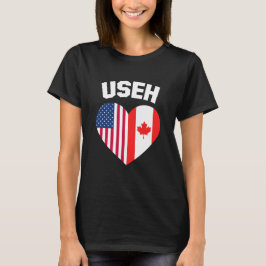 USEHアメリカカナダ国旗おもしろい(カナダ) Tシャツ