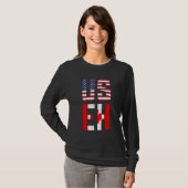 USEHアメリカカナダ国旗おもしろい（カナダ） Tシャツ (正面フル)
