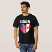 USEHアメリカカナダ国旗おもしろい(カナダ) Tシャツ (正面フル)