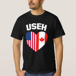 USEHアメリカカナダ国旗おもしろい(カナダ) Tシャツ
