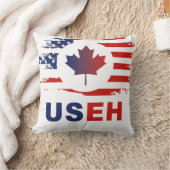 USEHハーフカナダ米国国旗統一された クッション (ブランケット)
