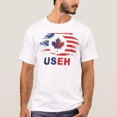 USEHハーフカナダ米国国旗統一された Tシャツ (正面)