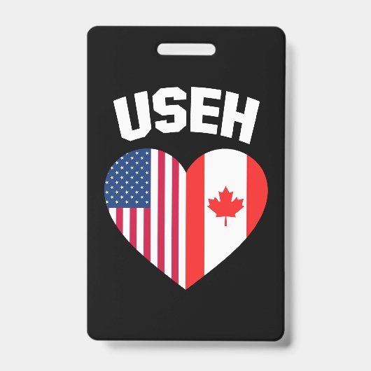 USEH アメリカ カナダ 国旗 おもしろ アメリカ カナダ バッジ (正面)