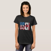 USEH Half American Half Canadian おもしろい USA Canada Tシャツ (正面フル)