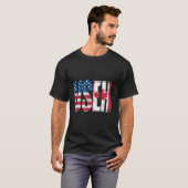 USEH Half American Half Canadian おもしろい USA Canada Tシャツ (正面フル)