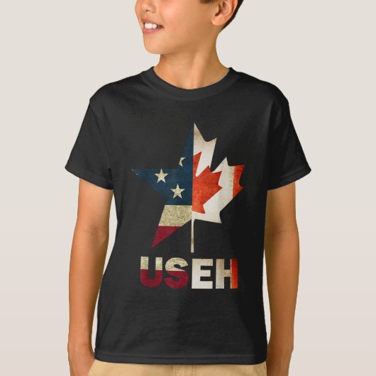 USEH Leafカナダ米国国旗G Tシャツ (正面)