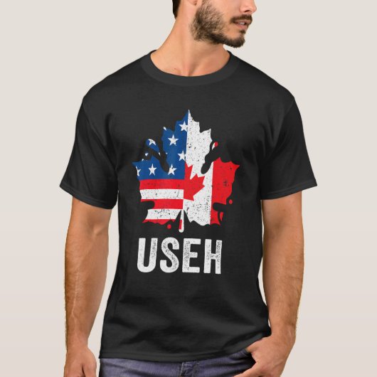 Useh Maple Leaf Canadian Ameri国旗誇りを持った Tシャツ (正面)
