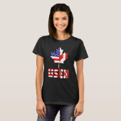 Useh Usaプライド米国国旗Canada Day Canada Tシャツ (正面フル)