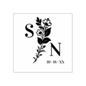 User Lavish Romantic Flower Deluxe Wedding Initial ラバースタンプ (インプリント)