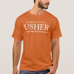 Usherおもしろいカスタマイズ可能なウェディングパーティシャツV16 Tシャツ<br><div class="desc">文字が言うようによくはしゃぐこ感じの結婚式のTシャツが着のまわりにる。それなら座るように言っておこう」 しかし、もちろん私がアッシャーフォーマルだと言う方が良い事も感じできる。</div>