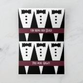 USHERへの感謝を伝えるテンプレート - 3つのタキシード サンキューカード (内部)