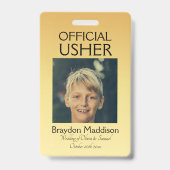 USHER 写真 公式バッジ ゴールドフラワー バッジ (正面)
