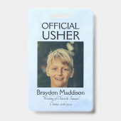USHER 写真 公式バッジ 青い牡丹 バッジ (正面)