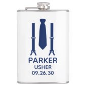 Usher 青いネクタイ フラスク (正面)