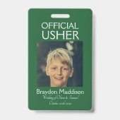 USHER Photo Official Badge Emerald Green バッジ (正面)
