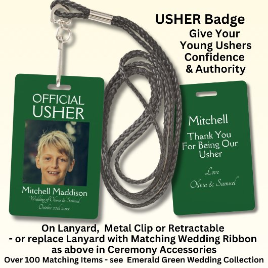 USHER Photo Official Badge Emerald Green バッジ