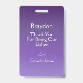 USHER Photo Official Badge Purple Mauve バッジ (裏面)