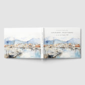 Ushuaia, Argentina Watercolor Landscape Wedding ゲストブック (全面)