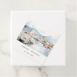 Ushuaia, Argentina Watercolor Landscape Wedding フェイバータグ