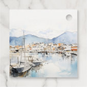 Ushuaia, Argentina Watercolor Landscape Wedding フェイバータグ (裏面)