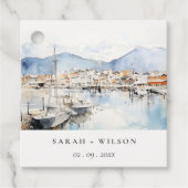 Ushuaia, Argentina Watercolor Landscape Wedding フェイバータグ (正面)