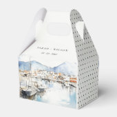 Ushuaia, Argentina Watercolor Landscape Wedding フェイバーボックス (裏面サイド)