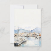 Ushuaia, Argentina Watercolor Landscape Wedding 出欠カード (裏面)