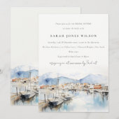 Ushuaia Argentina Watercolor Scape Bridal Shower 招待状 (正面/裏面)
