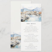 Ushuaia, Argentina Watercolor Scape Wedding Menu 招待状 (正面/裏面)