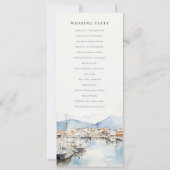 Ushuaia, Argentina Watercolor Scape Wedding Menu 招待状 (裏面)