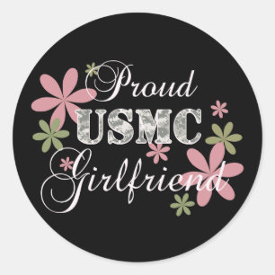 USMCのガールフレンド[flの迷彩柄] ラウンドシール