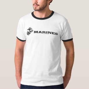 USMCのロゴ-黒 Tシャツ