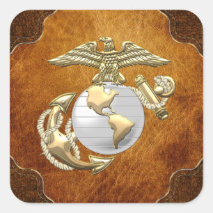 USMCのワシ、地球及びいかり (EGA)[3D] スクエアシール