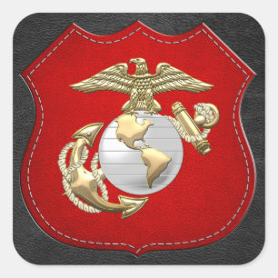 USMCのワシ、地球及びいかり (EGA)[3D] スクエアシール