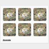 USMCのワシ、地球及びいかり (EGA)[3D] スクエアシール (シート)