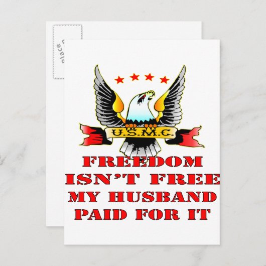 USMCの自由は私の夫がそれを支払った自由ではない ポストカード (正面/裏面)