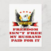 USMCの自由は私の夫がそれを支払った自由ではない ポストカード (正面)