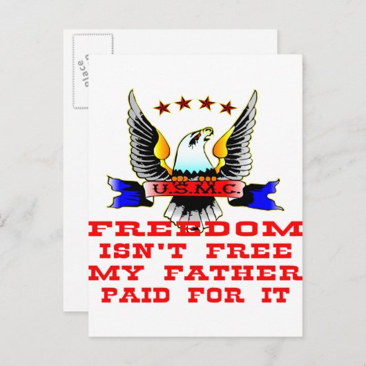 USMCの自由は私の父がそれを支払った自由ではない ポストカード (正面/裏面)
