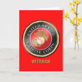 USMCの退役軍人の挨拶状 カード (黄色い花)