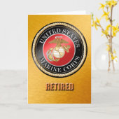 USMCの退職したなカード カード (黄色い花)