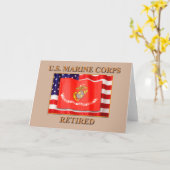 USMCの退職したな挨拶状 カード (黄色い花)