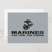 USMCの「少数の、ザ誇りを持った」積み重ねブラックロゴ シーズンポストカード (正面/裏面)