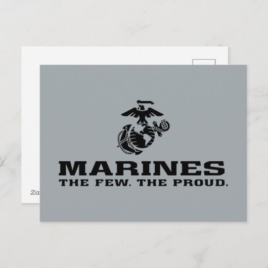 USMCの「少数の、ザ誇りを持った」積み重ねブラックロゴ シーズンポストカード (正面/裏面)