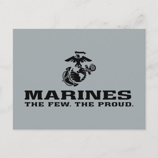 USMCの「少数の、ザ誇りを持った」積み重ねブラックロゴ シーズンポストカード (正面)