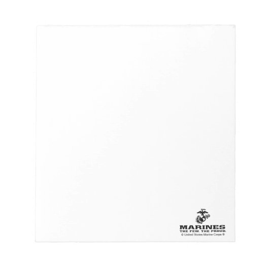 USMCの「少数の、ザ誇りを持った」積み重ねブラックロゴ ノートパッド (正面)