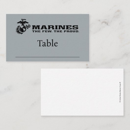 USMCの「少数の、ザ誇りを持った」積み重ねブラックロゴ プレイスカード (正面/裏面)